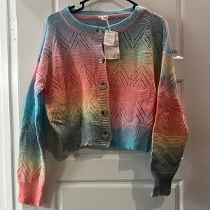 Hem & Thread Multicolor Chevron Cardigan